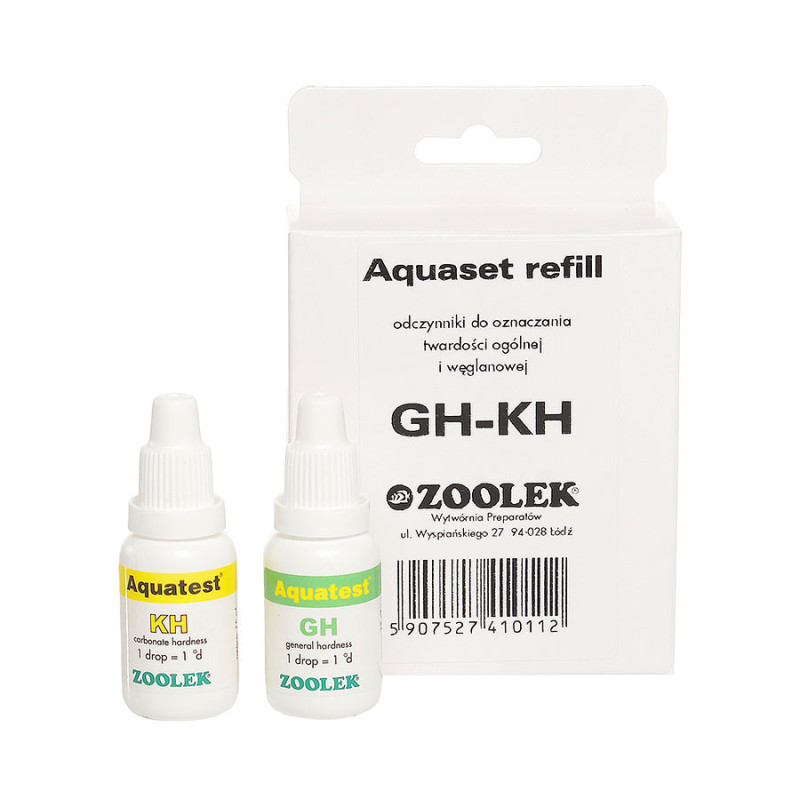 Zoolek Aquaset Refill GH-KH – uzupełnij test i kontroluj twardość wody.