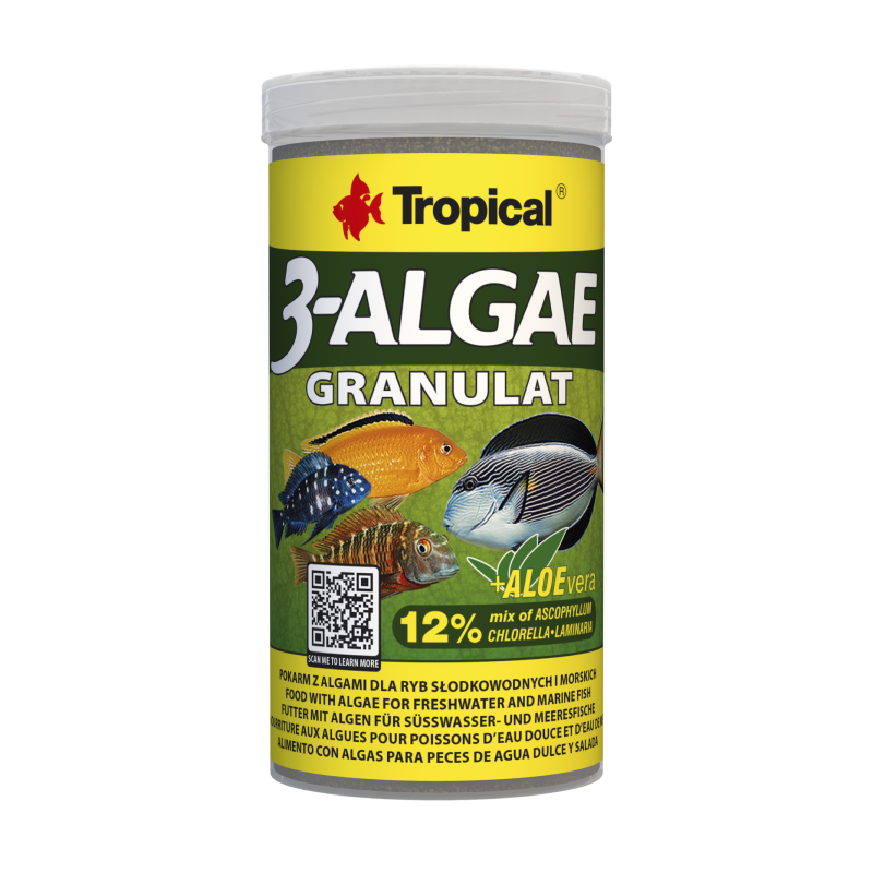 3-Algae Granulat Tropical – pokarm z algami dla ryb roślinożernych