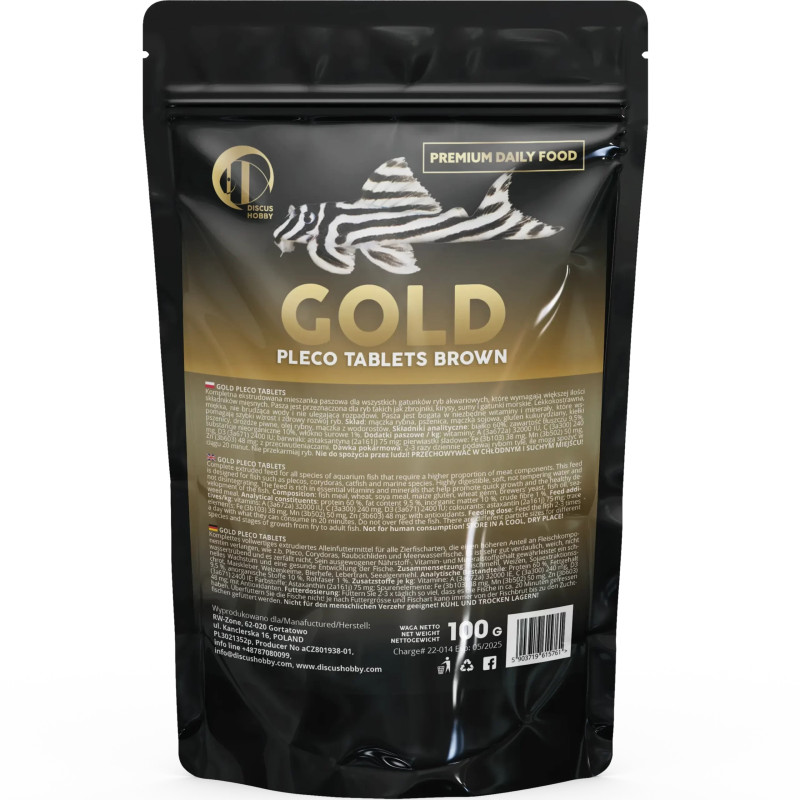 Gold Pleco Tablets Brown: pokarm niezaburzająca równowagi wody